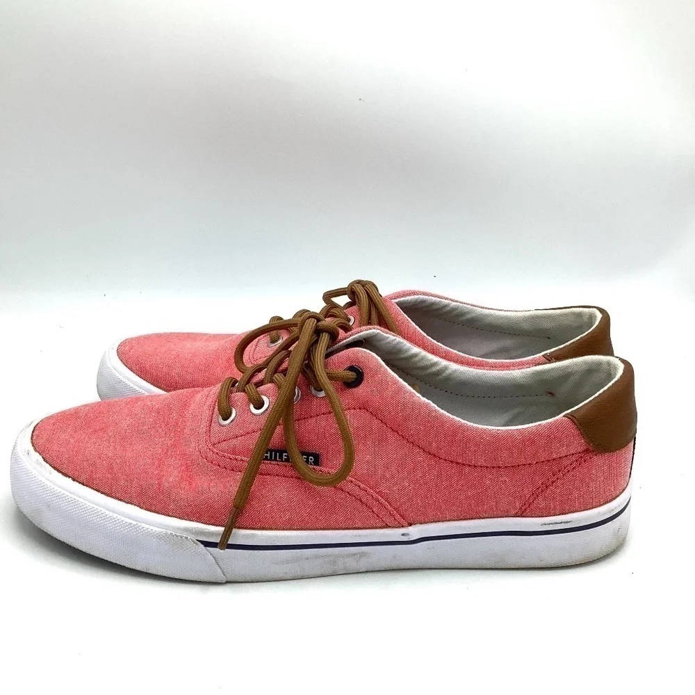 Tommy Hilfiger Phero TMPHERO Mens Pink Canvas Low Top Designer Sneaker Shoes 9.5